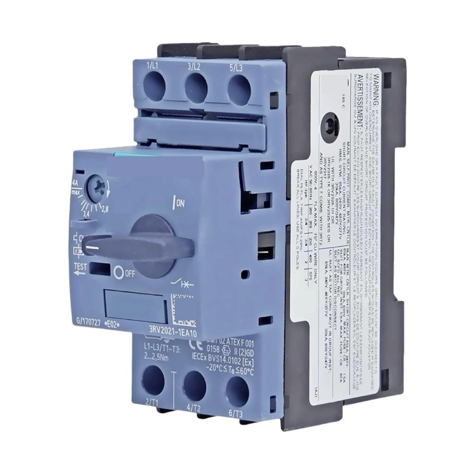 Disjoncteur de protection moteur 3RV2021-1BA10 triphasé pour l'industrie