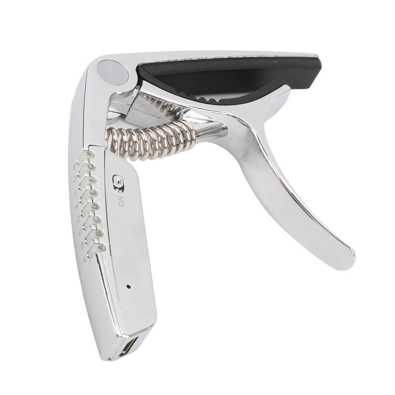 Capotasto per Chitarra 2 in 1, Accordatura Accurata Illuminazione Kapos per Chitarra Ricaricabile Tramite USB con Scatola di Immagazzinaggio (Silver)