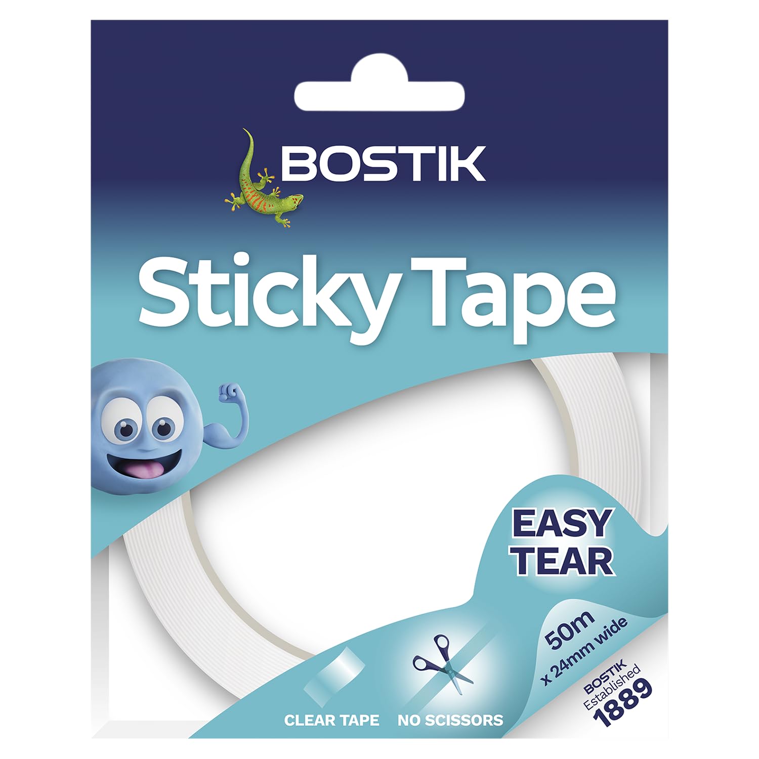 Bostik Sticky Tape Single Easy Tear 24mm x 50m, Transparent (1)