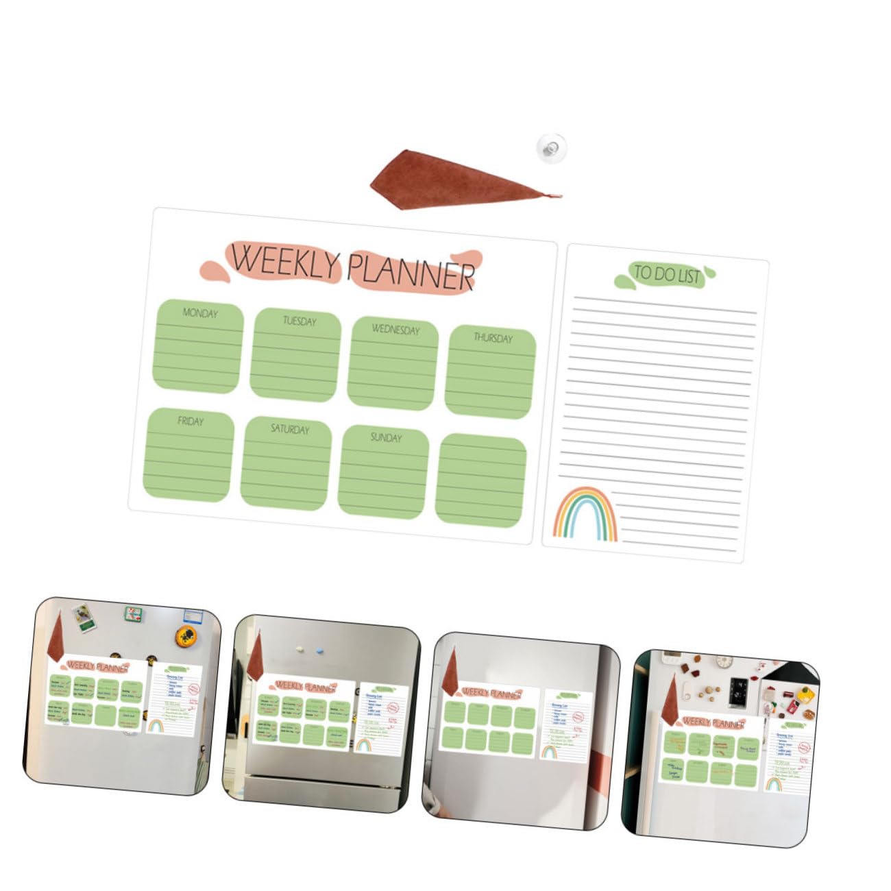 2 Sätze Magnetische Wochenplaner Whiteboard Kühlschrank Hafttafel Abwischbar Wiederverwendbar Klarer Organizer für Küche Büro und Zuhause mit Trocken Abwischbarer Oberfläche und