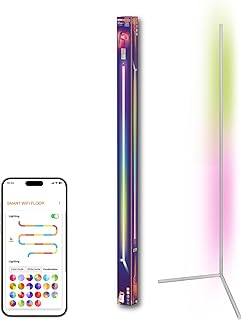 OSRAM Matter over Wifi Floor Corner LED Floor Lamp 1400 mm, 14 W, RGBW, 2700-6500 K, WiFi, Remote Control, White, Ambient …