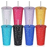 Mumufy 8 Pack Stainless Steel Insulated Studded Rhinestone Bling Tumbler 17oz Class of 2024 Graduation Gift for Girl Women Teacher Appreciation Gift for Employee Nurse Week Thank You Gift for Nurse