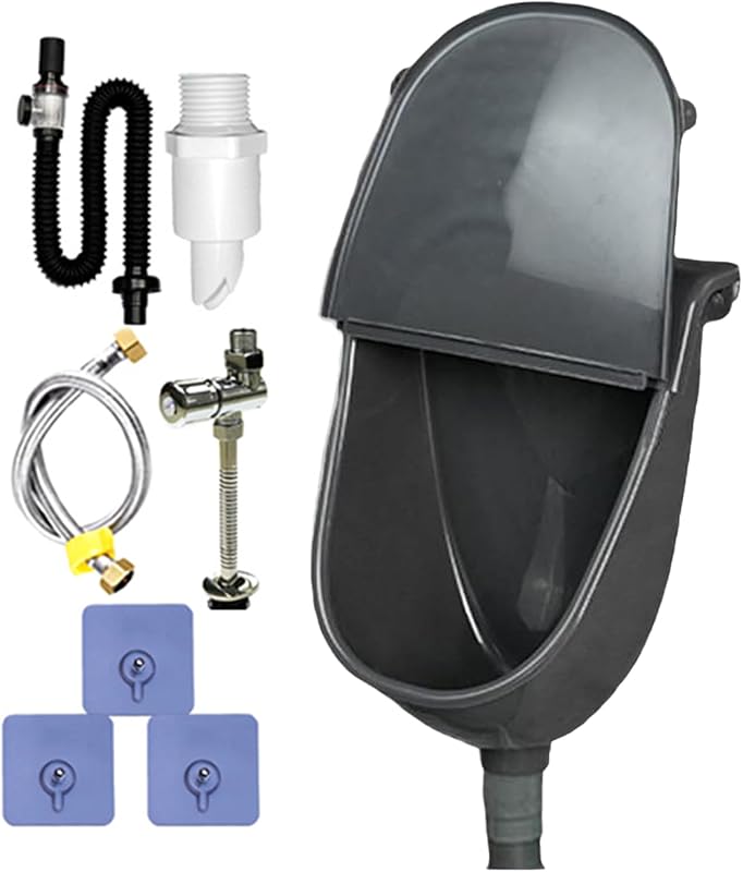 Urinal à montage mural avec couvercle, urinoir de salle de bain avec couverture, étanche, toilette réglable avec tuyau pour dortoir, camping, garage, arrière-cour, maison
