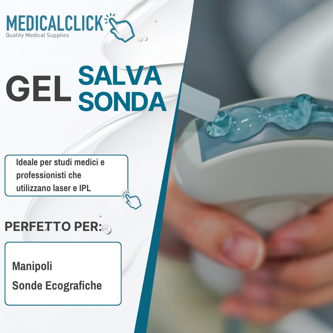 Gel Ultrasuoni, Gel conduttore, Gel Conduttivo Trasparente per Ultrasuoni, Luce Pulsata (IPL), Elettrostimolazione, Laser Diodo, Infrarossi ed Ecografia(Trasparente - 5L)