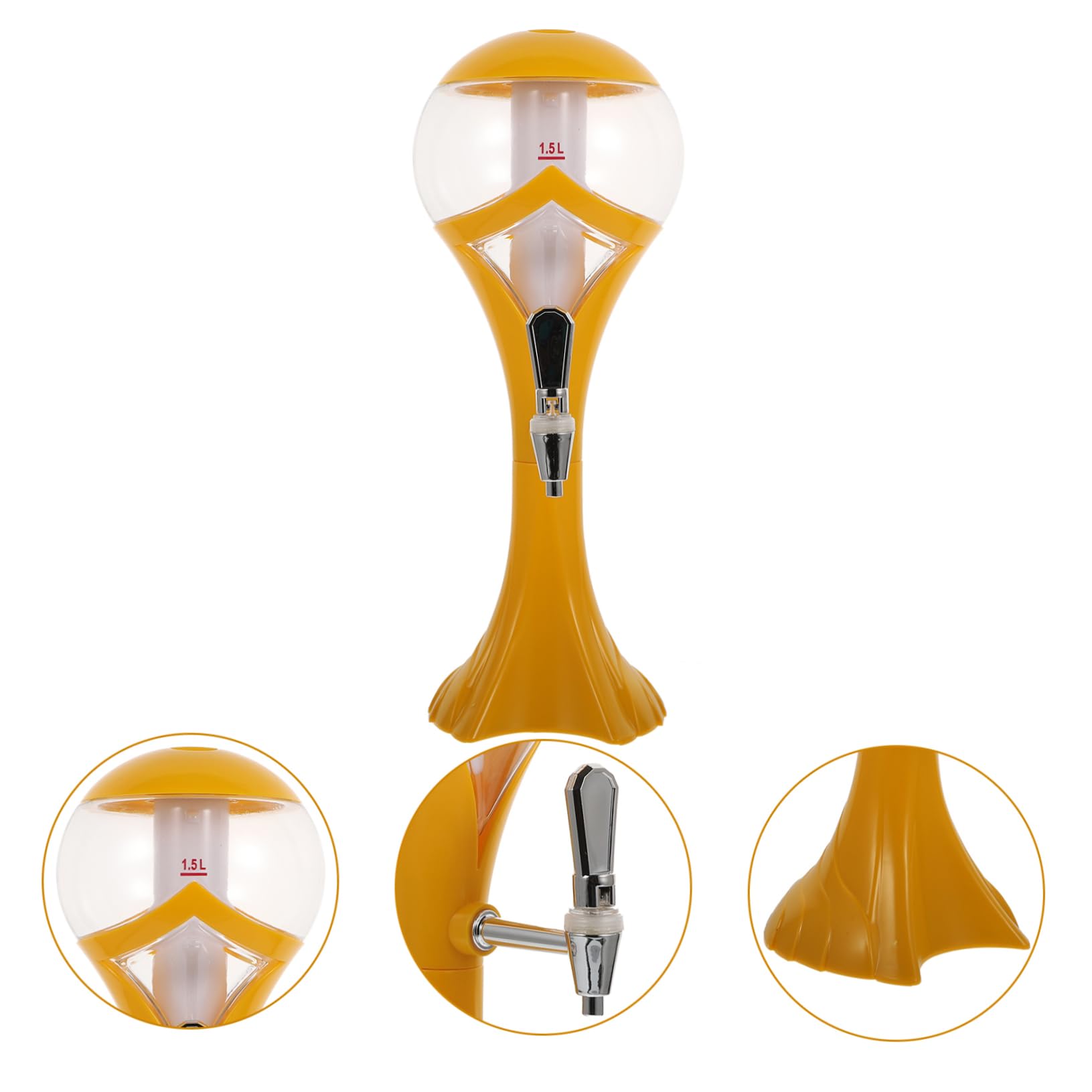Cabilock Dispensador De Cerveza A Prueba De Fugas 1 Grifo Creativo Para Bebidas Dispensador De Cócteles De Plástico Amarillo De 1 5 L
