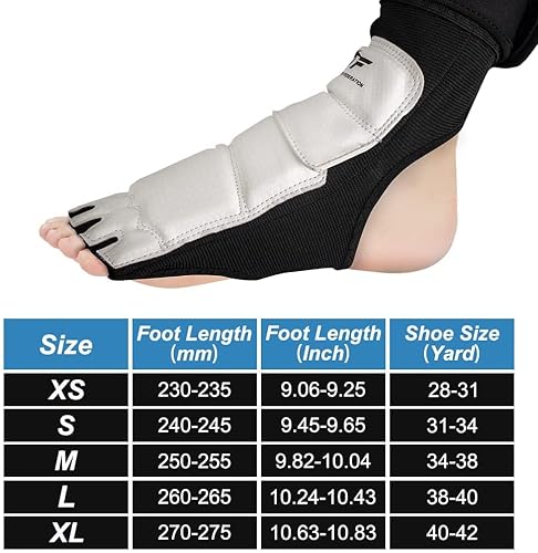 Langray Taekwondo Sparring Gear Foot Protector Karate Boxing Sparring Foot Guard, Martial Arts Protective Foot Gear For Kung Fu Punch Bag Kickboxing Mma Training, S White #TOP5