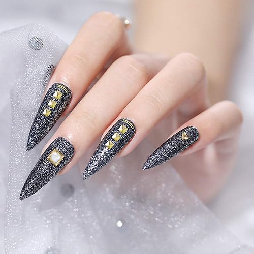 Miniatura 4 de Artdone 9 cajas de diamantes de imitación para uñas, gemas de uñas, diamantes para uñas, cristales de lentejuelas para uñas, kit con 1 pinza y 3 9