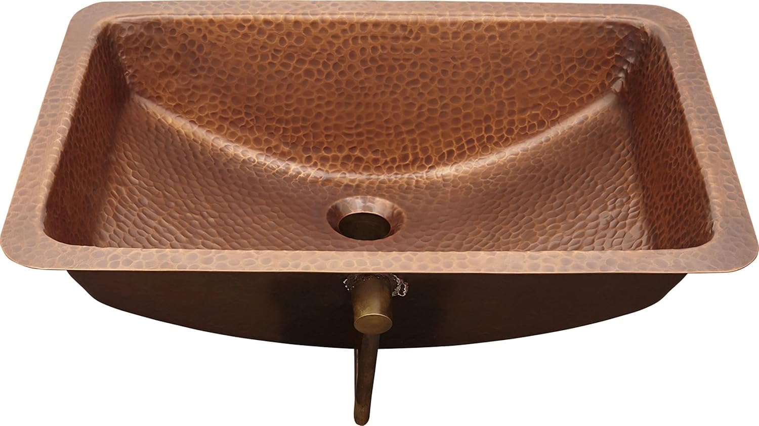 Thompson Traders - Taxco Bathroom Rectangular Undermount/Drop-In Sink, 21 x 14.5 in, Hammered Aged Copper