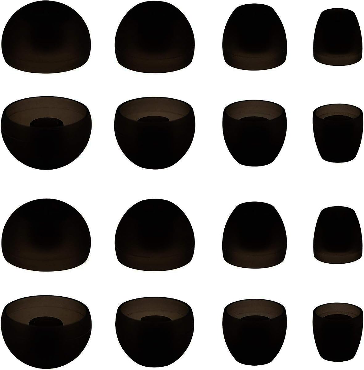 Ear Tips Compatible with Sennheiser Momentum in-Ear Earbud, XS/S/M/L 4 Sizes 8 Pair Soft Silicone Replacement Eartips Ear Adapters, Compatible with Momentum in-Ear (8 Pairs/Black)