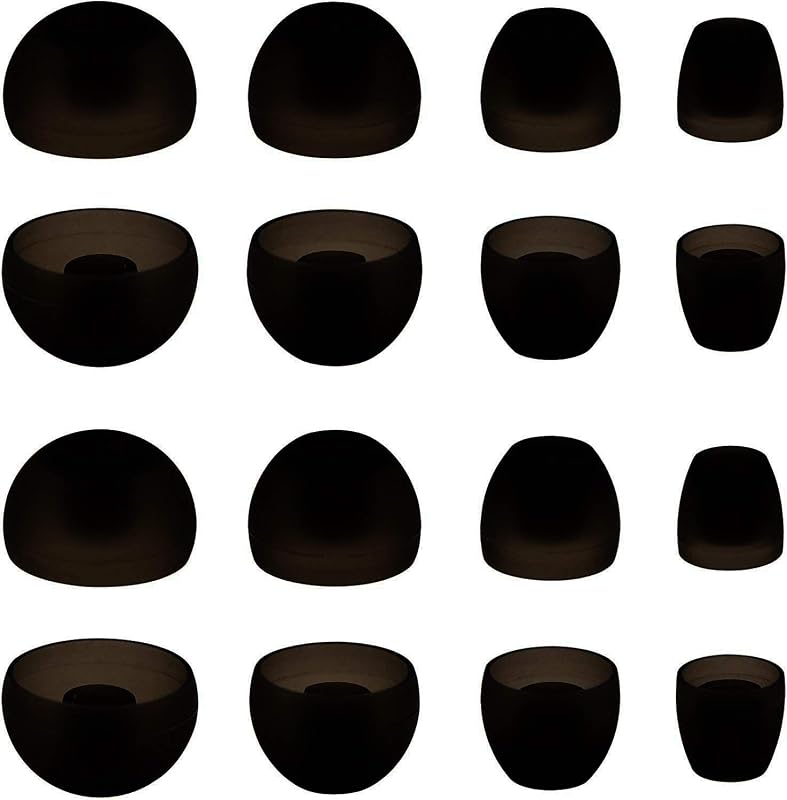 Ear Tips Compatible with Sennheiser Momentum in-Ear Earbud, XS/S/M/L 4 Sizes 8 Pair Soft Silicone Replacement Eartips Ear Adapters, Compatible with Momentum in-Ear (8 Pairs/Black)