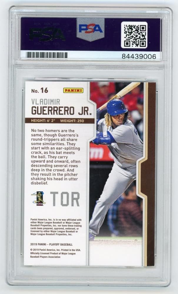 Vladimir Guerrero Jr "27" 2019 Panini Playoff Autographed Rookie Card #16 - PSA/DNA 10