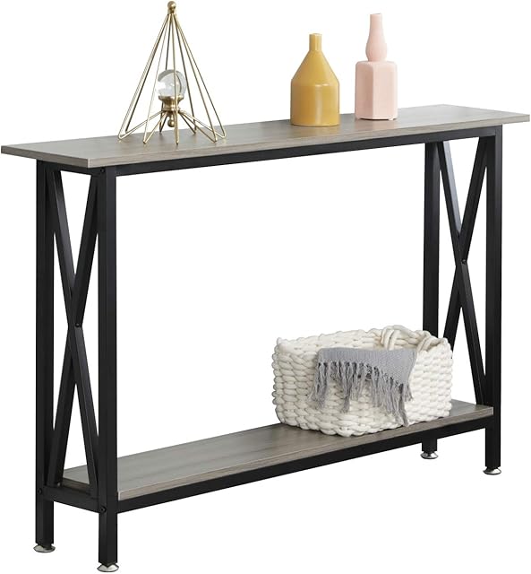DlandHome Console Table Entry Hall Table/Living Room Table/Sofa Table for Living Room & Entryway Sandalwood