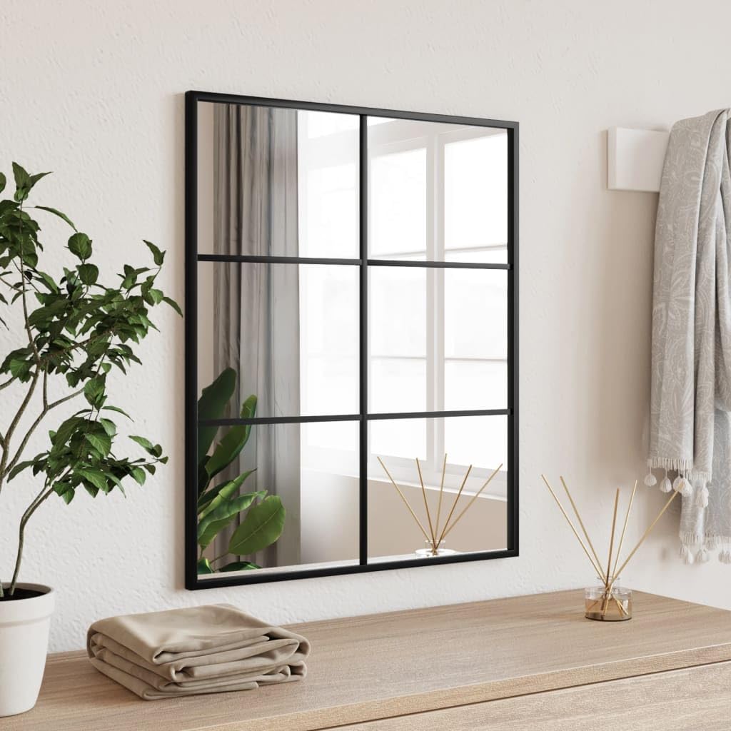 Miroir mural noir 50x60 en fer forgé moderne pour une clarté haute résolution