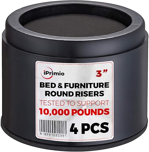 Miniatura 9 de iPrimio Elevadores de cama  Cuadrado, elevador de 3 pulgadas, resistente, paquete de 8, hasta 6800 libras  Bloques de elevación de cama, elevadores