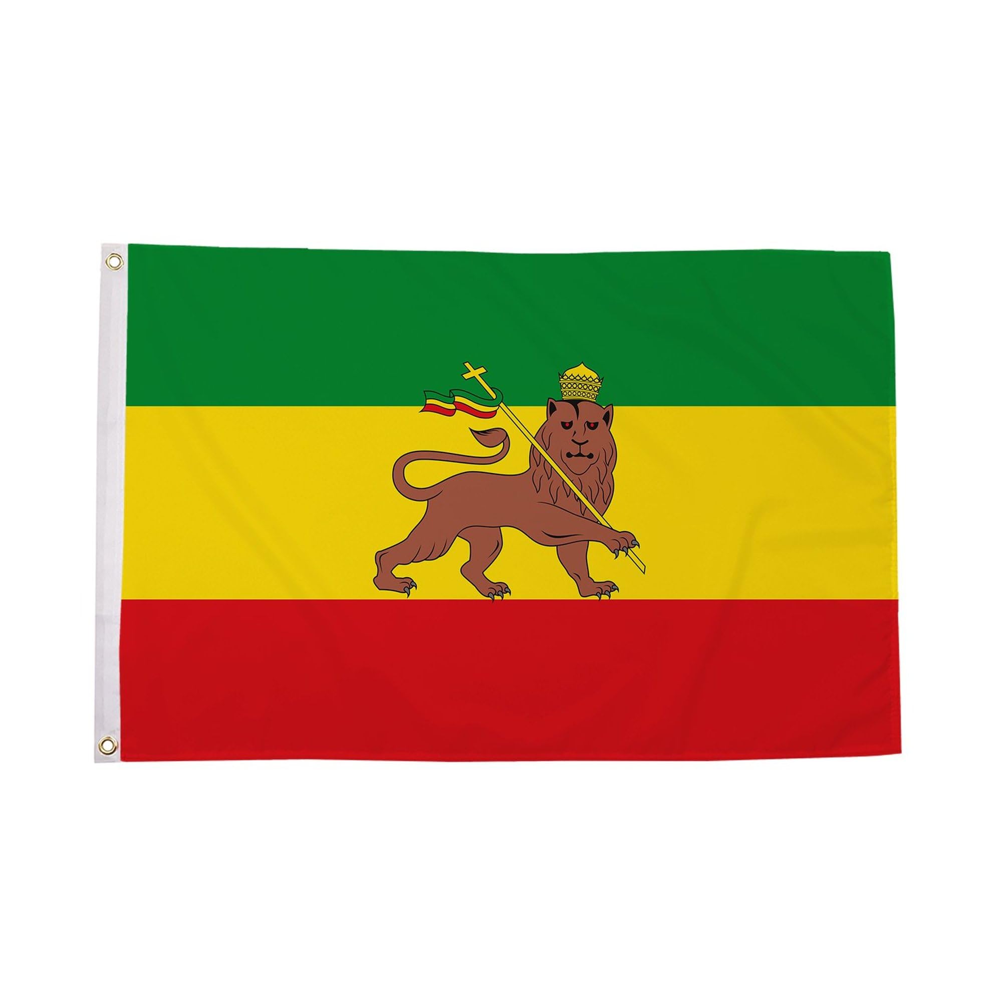 Flagtex Ethiopia with Lion (Rasta) Flag 5ft x 3ft (150cm x 90cm) — image 1