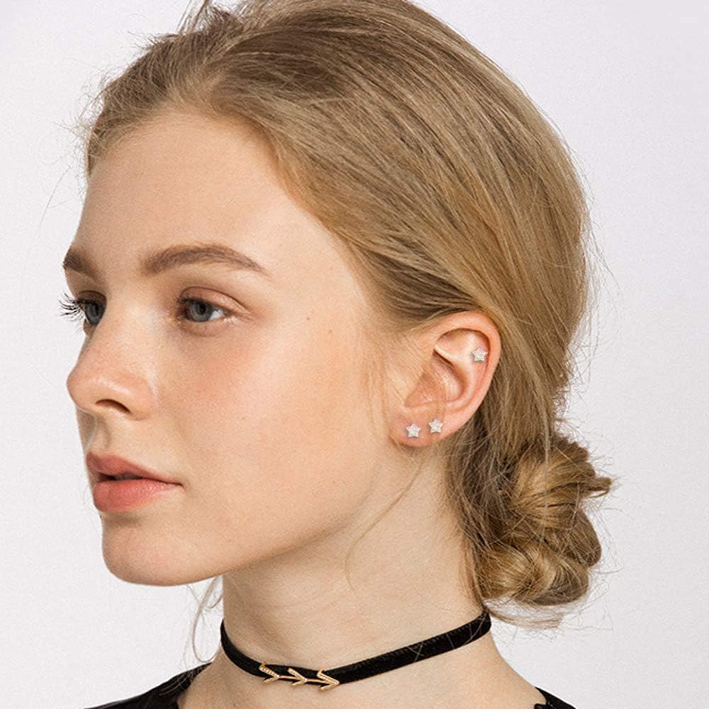 CiNily Womens Star Moon Earrings for Girls Gold Plated Cute Opal Stud Earrings/Hoop Dangle Earrings Hypoallergenic Jewelry Gift Men/Boys Earrings - Image 3