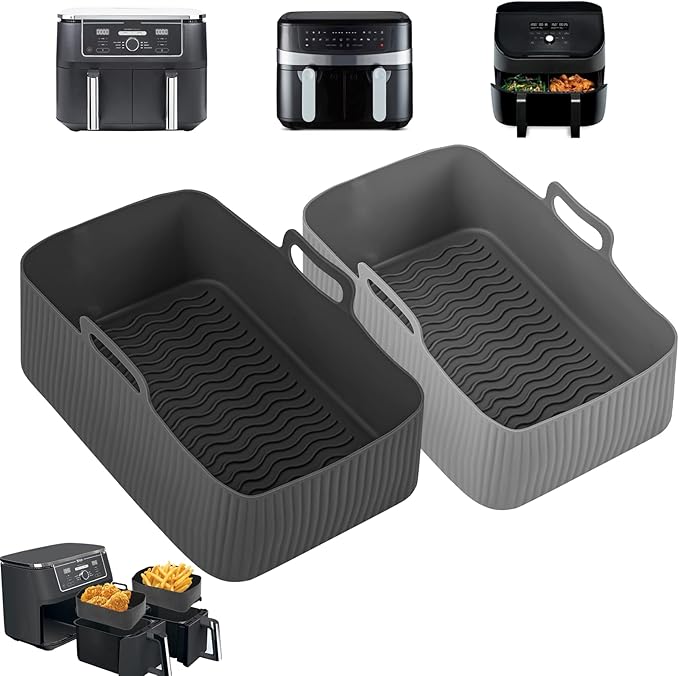 Silicone Air Fryer Liner for Ninja Dual AF400UK /Instant Vortex 7.6L/Ninja AF451UK/Tower T17088
