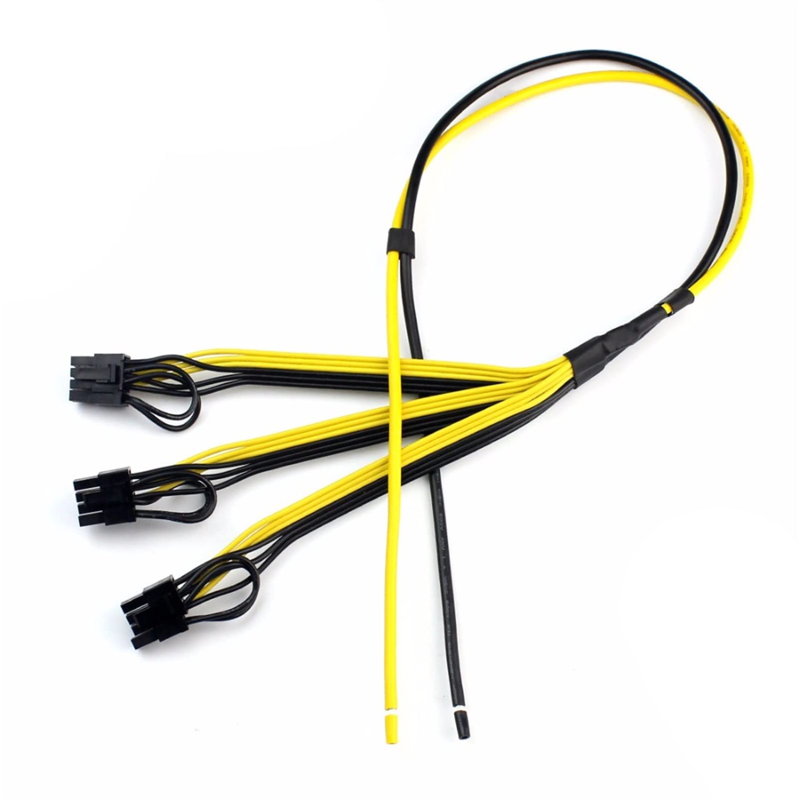 5 szt. kabel zasilający 1 do 3 6p+2p kabel adaptera górnika 8-pinowy przewód karty graficznej GPU 12AWG + kable 18AWG do BTC górnictwa