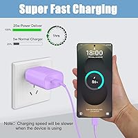 Vista 6 de Cargador súper rápido tipo C, cargador de pared USB C de 25 W, bloque de carga rápida y cable de 8 pies para Samsung Galaxy S25 S24