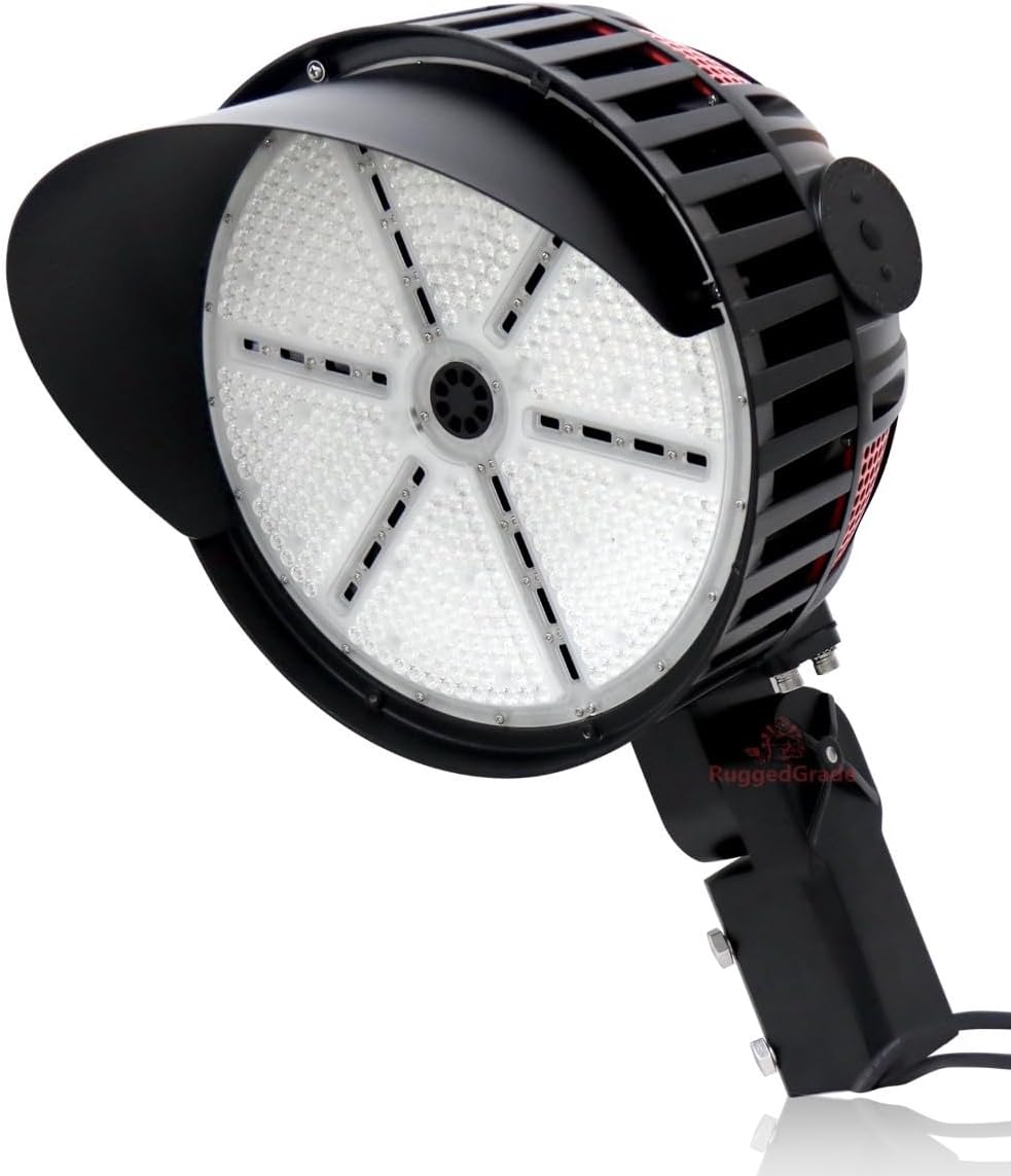 RuggedGrade 500W LED Stadium Light - StadiumPro III Series - 66,500 Lumens - 5000K Bright White - 40° Beam - Slip Fit Mount - High Voltage 277-480V - 10KV Surge - DLC 5.1 Premium