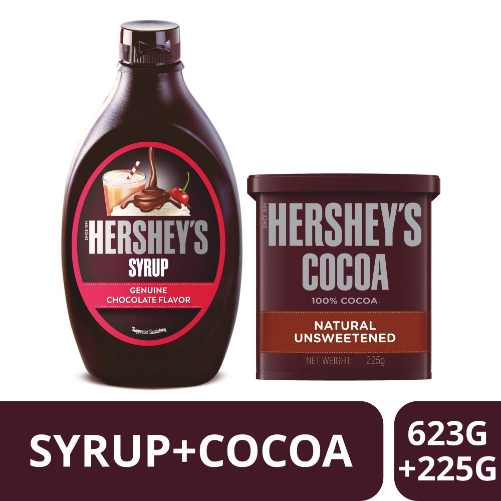 Hershey's Cocoa Powder, 225g and Hershey's Chocolate Syrup, 623g