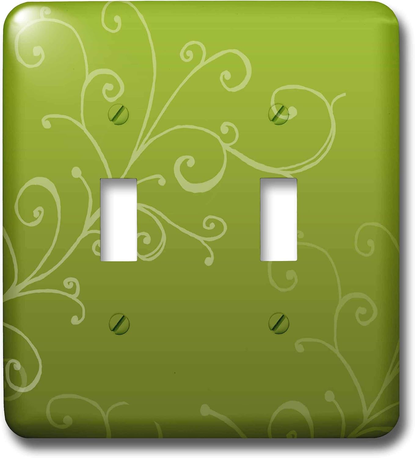 3dRose LLC lsp_32497_2 Stylish Swirl Green - Double Toggle Switch