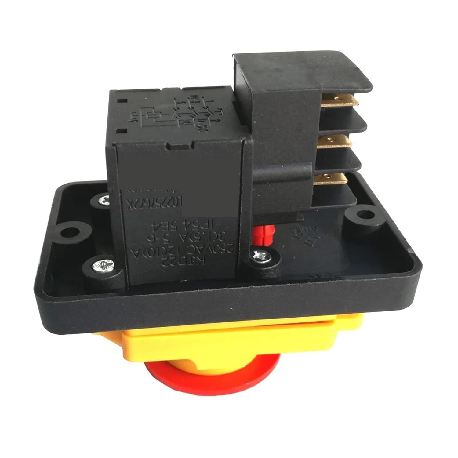 ElectronicSwitch Emergency Stop Switch Industrial Waterproof KJD22 6pins IP54 250VAC 12(10) A 5E4 On Off Electromagnetic Pushbutton Power Switches for Wood Machine