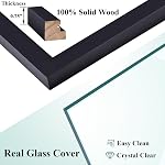 RPJC 11 x 14 Picture Frames Made of Solid Wood and High Definition Glass Display Pictures 8x10 with Mat or 11x14 Without Mat for Wall Mounting Photo Frame Black
