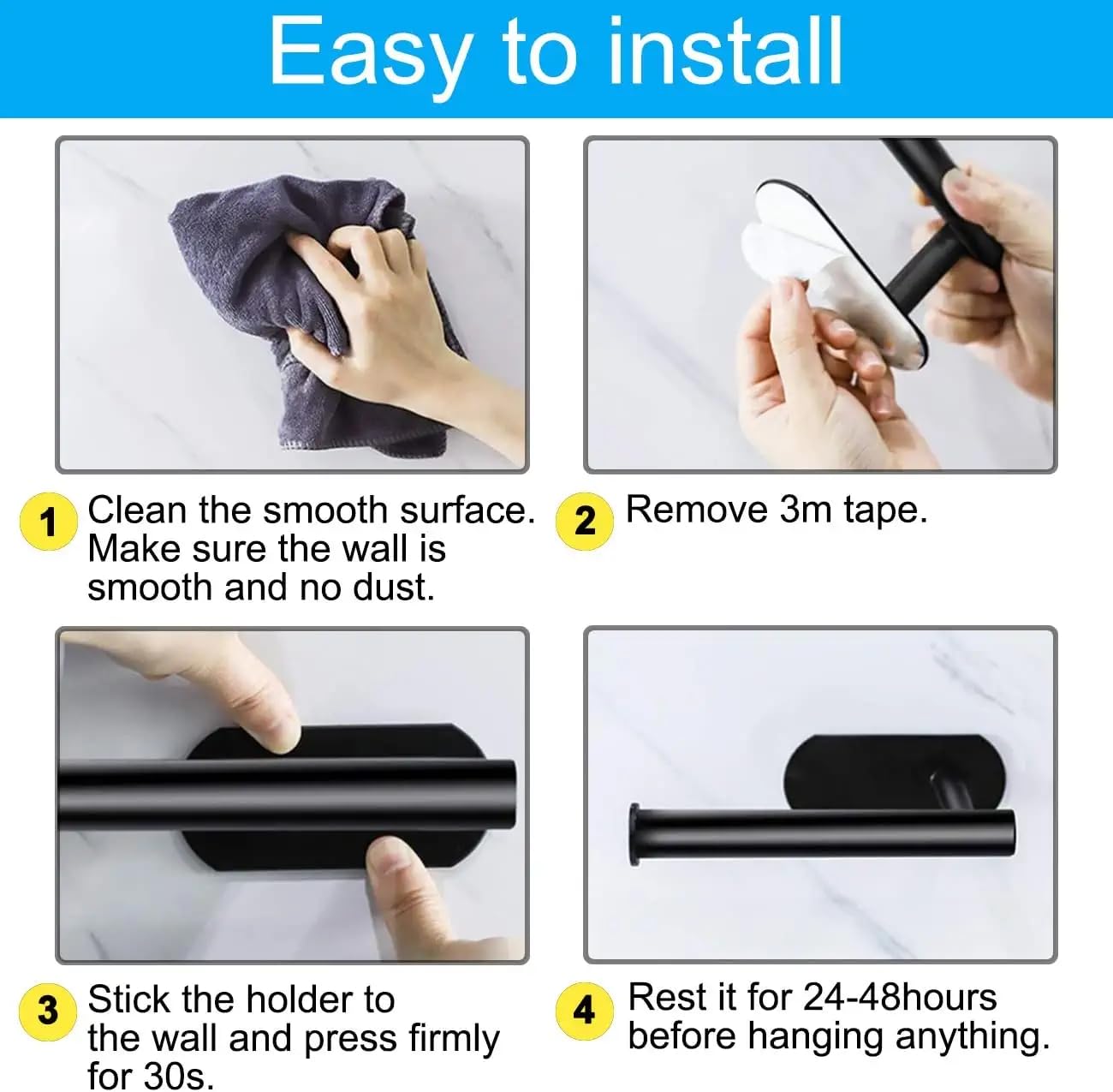 Soporte de papel higiénico autoadhesivo, de acero inoxidable grueso de alta calidad, resistente al óxido, soporte para rollo de papel higiénico, sin perforaciones, para baño, cocina, baño, color 8