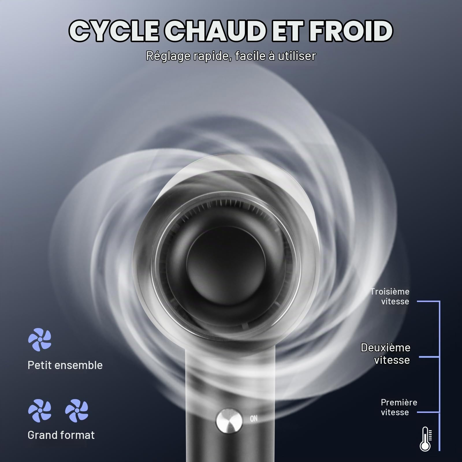 Sèche Cheveux Professionnel,200 Millions ionique Négatifs, Seche Cheveux Mural de 2000W avec Moteur DC,Hair Dryer Hôtels, B&B et Maison,Noir