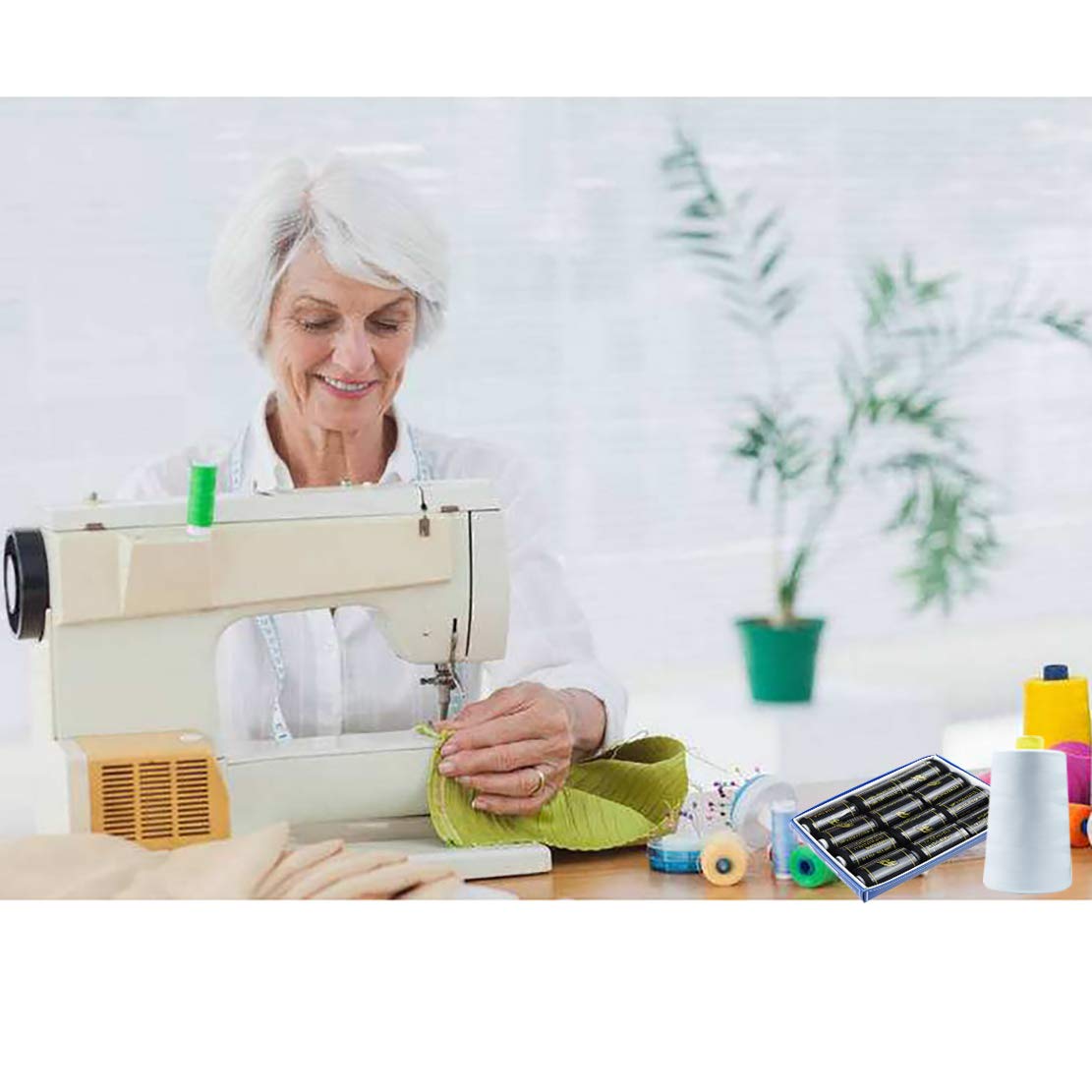 Bobina Grande Di Filo Bianco Nero / Nozioni Sartoriali Di Alta - Foto 10