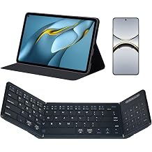 JFX Foldable Keyboard with Touchpad, Bluetooth Wireless Portable Keyboar with Number Pad, Pocket-Sized for iPad iOS Android Tablet Mac Windows Laptop PC, Full Size Folding Travel Keyboard
