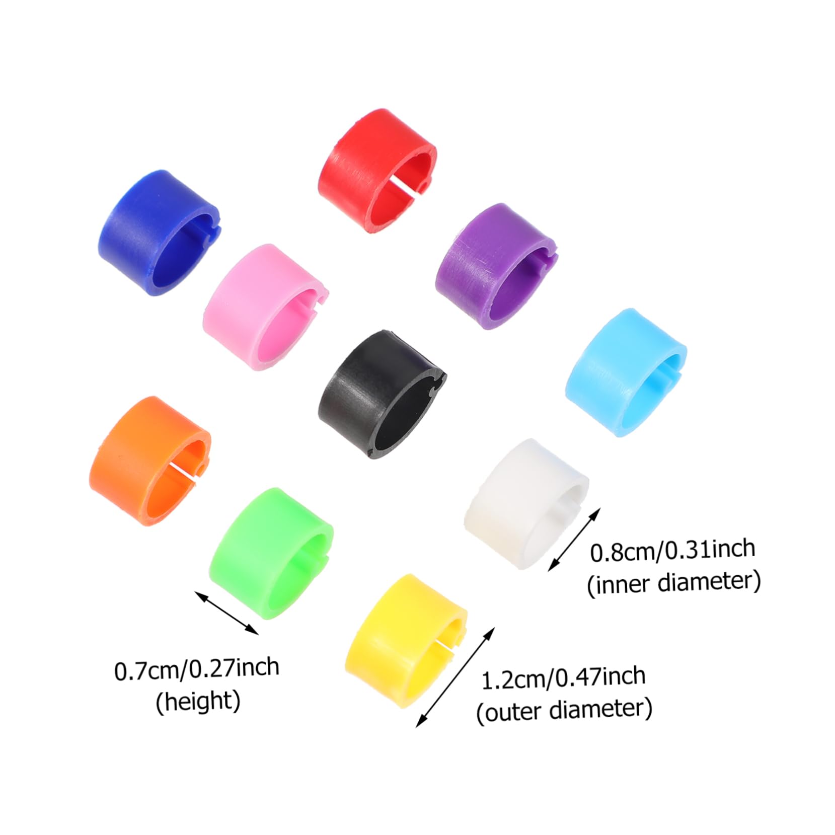 SUPVOX Multi Bird Leg Bands 100pcs Pigeon Foot Anklets for Ring Identification