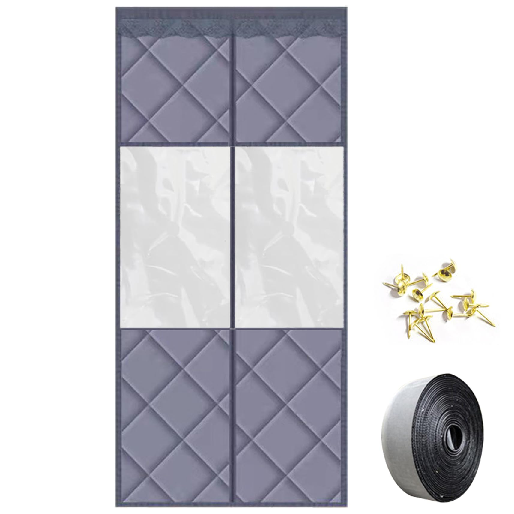 Rideau de porte thermique coupe-vent étanche et isolant acoustique pour porte pliante d'hiver