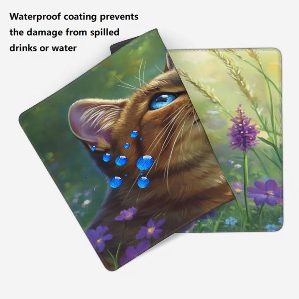 Tappetino Mouse XXL 1200x600mm Gatto Grande Mouse Pad, Tappetino Scrivania Grande Mousepad Gaming con Bordi Cuciti, Tappeto Scrivania con Base Antiscivolo per Giocatori, Ufficio e Casa (Fiori) -MP1528