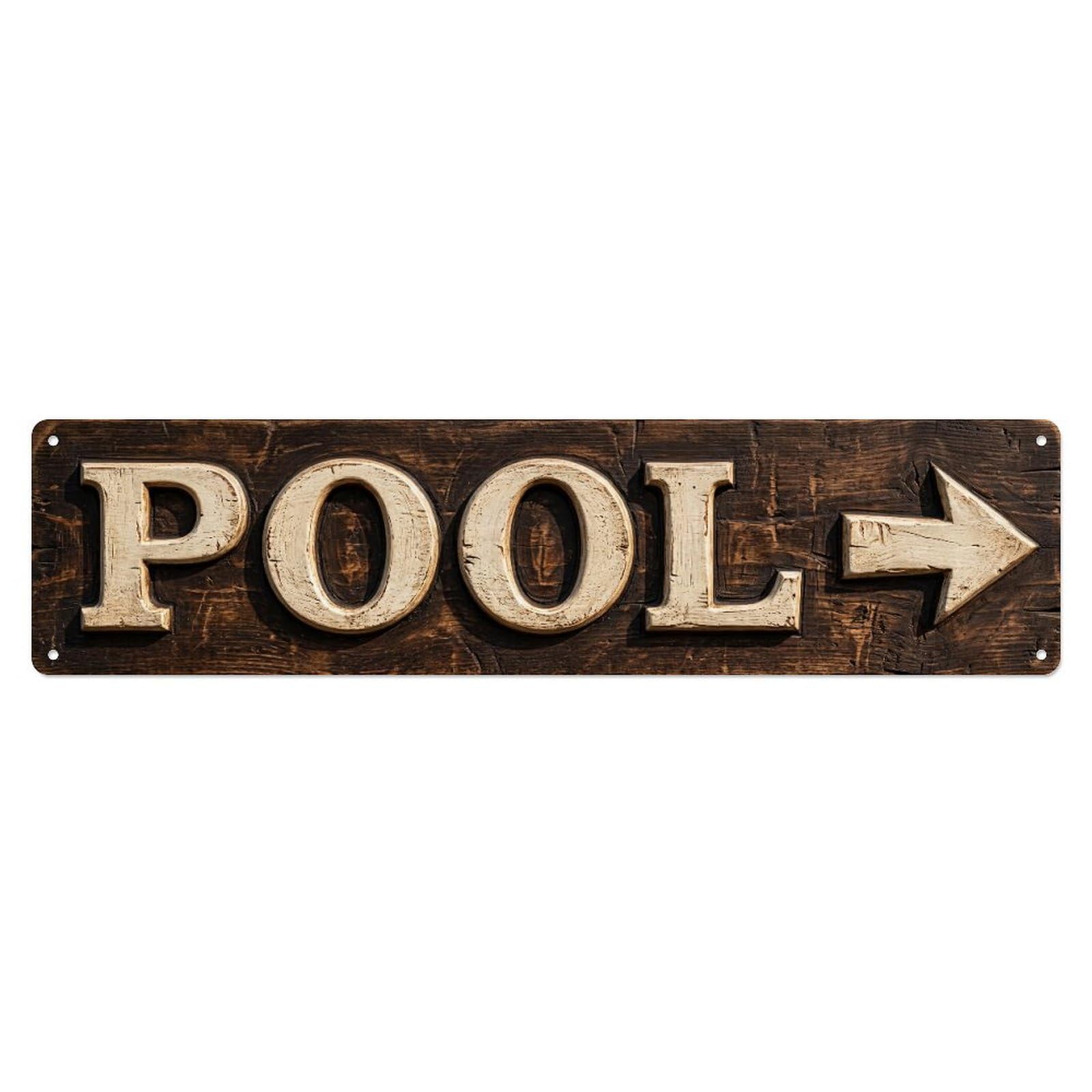 Swimming Pool Espresso Brown Metal Tin Skinny Sign Plaque Wall Decor for Cafe, Club Bar, Office, Home Garden Metal Poster 4x16Inch