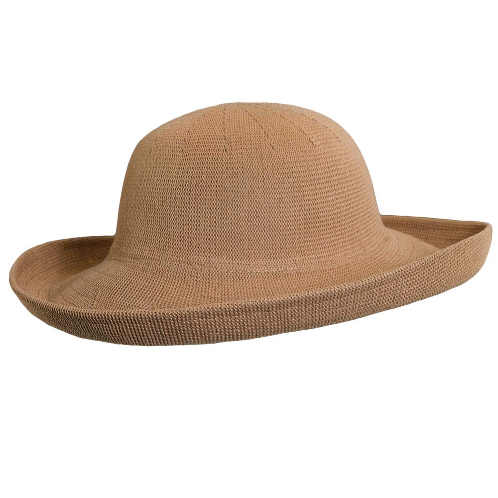 Women's Knitted Poly Straw Big Brim Hat