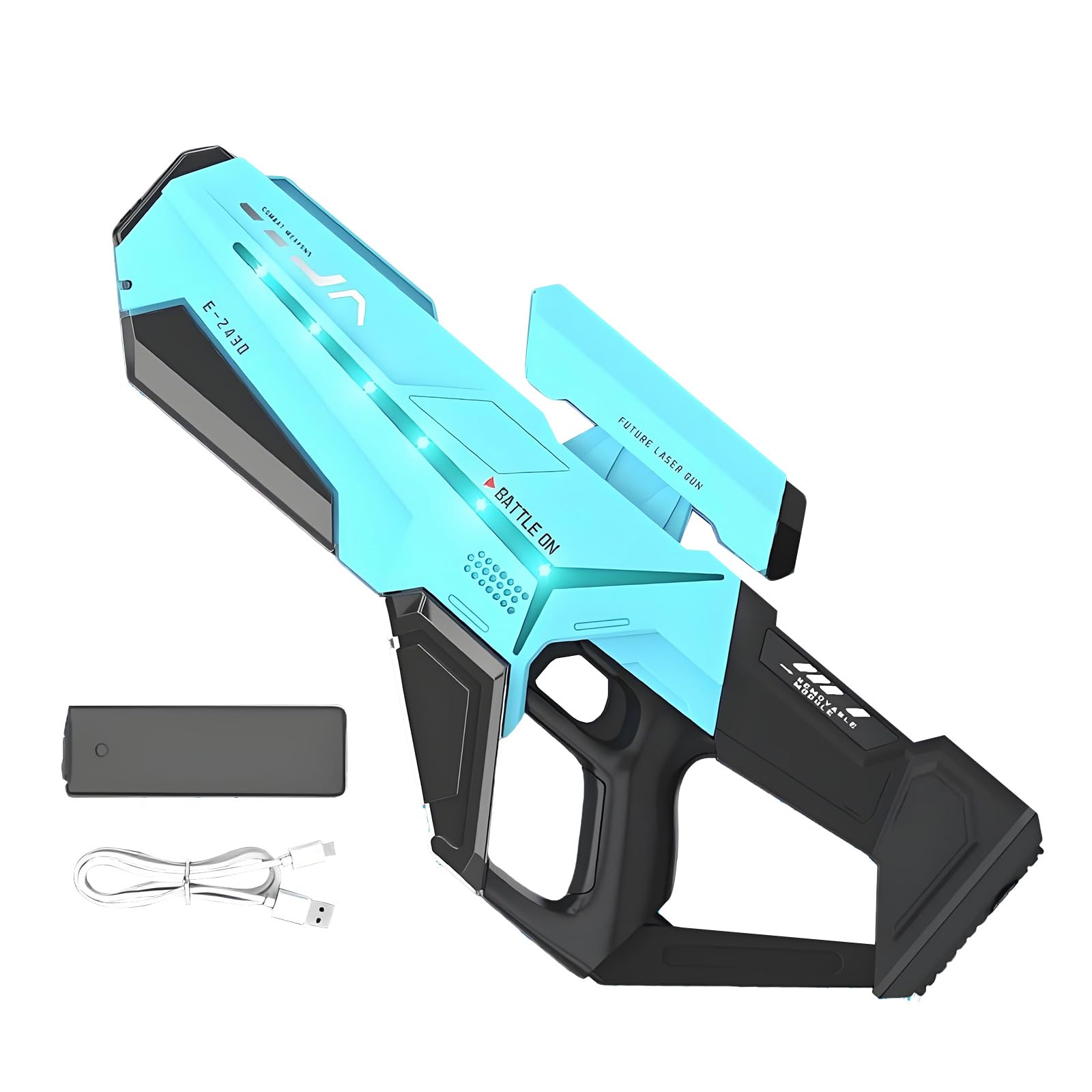 Electric Water Gun,Large Capacity Tank,USB-C Charging Port Fast Fill Water,Automatic Water Gun with Water Absorption,Range up to 32-45 FT, Summer Water Toys for Pool Party Beach Outdoor (Blue-750ml)