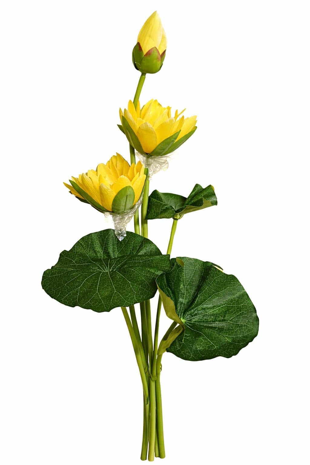 Artificial Yellow Lotus Flower Bunch, Yellow, with Realistic Petals and Leaves, for Home Décor, Puja, Festivals and Gifting-image-36