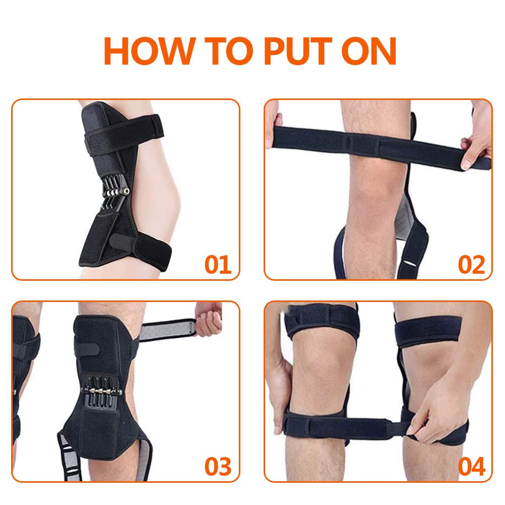 Knie-Power-Gelenkstütze, atmungsaktive Gelenkstütze, Knieschoner, Erholungsorthese, Starke Rückprallfederkraft für Sport, Wandern, Klettern reduziert Schmerzen