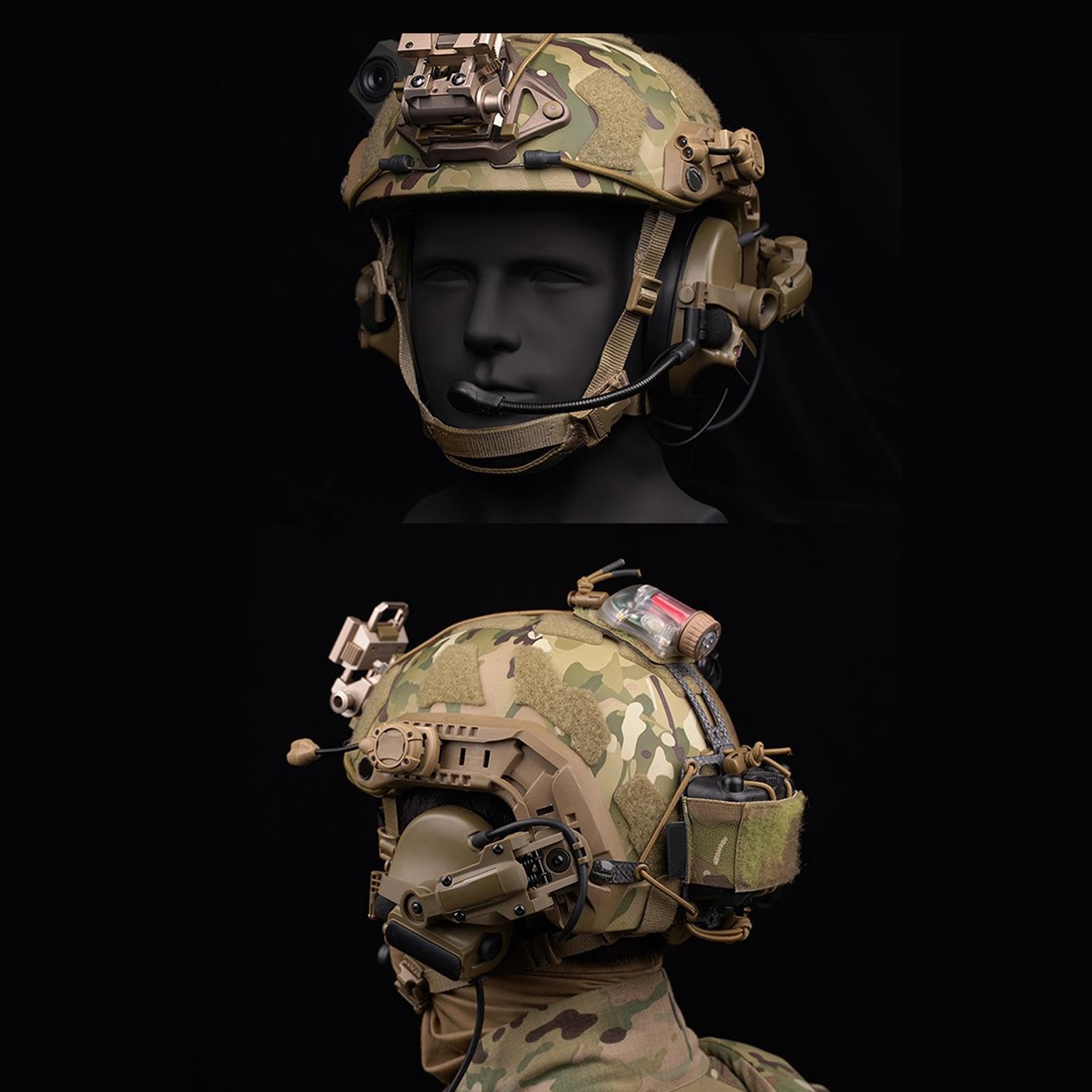 Cuffie per Comunicazione, Cuffie antirumore per la Protezione dell'Udito da Cantiere, Microfono Intercambiabile Sinistro e Destro per Casco Personalizzabile, con