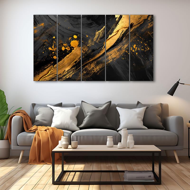 Image of The Castle Decor Abstarct art painting with frame Big Size 36x60 Wall art for living room,Bedroom,Drawing room,Hotels-Wooden Framed-314