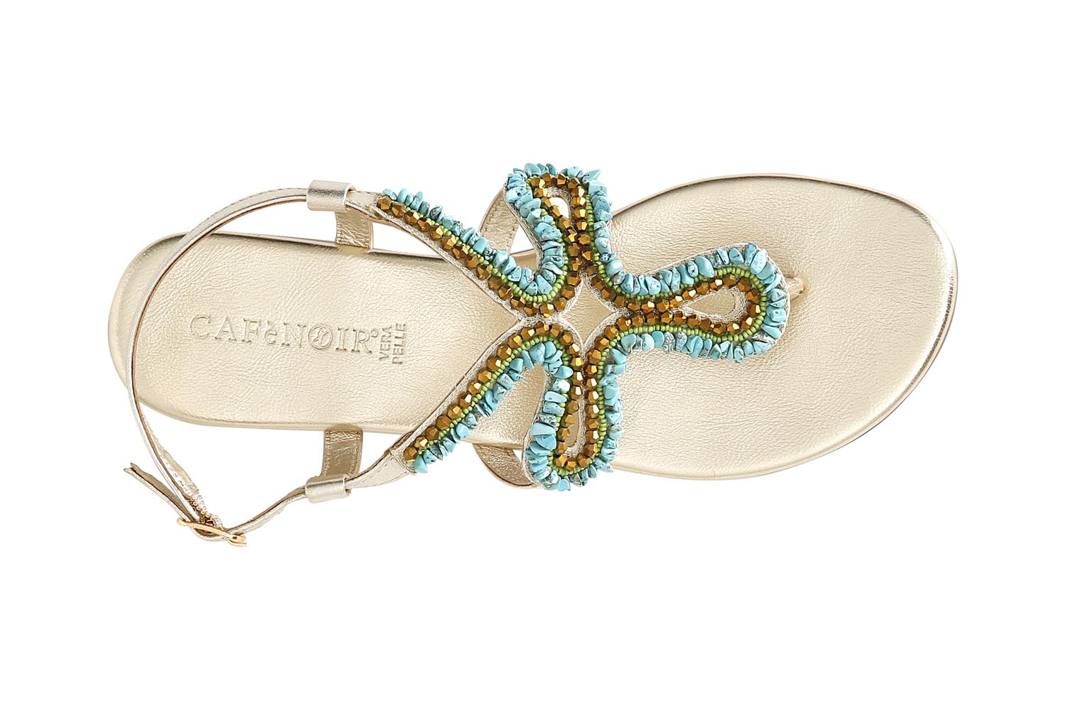 CAFèNOIR - Sandali Infradito Con Ricamo E Applicazioni, Da Donna, Colore Multi Turchese