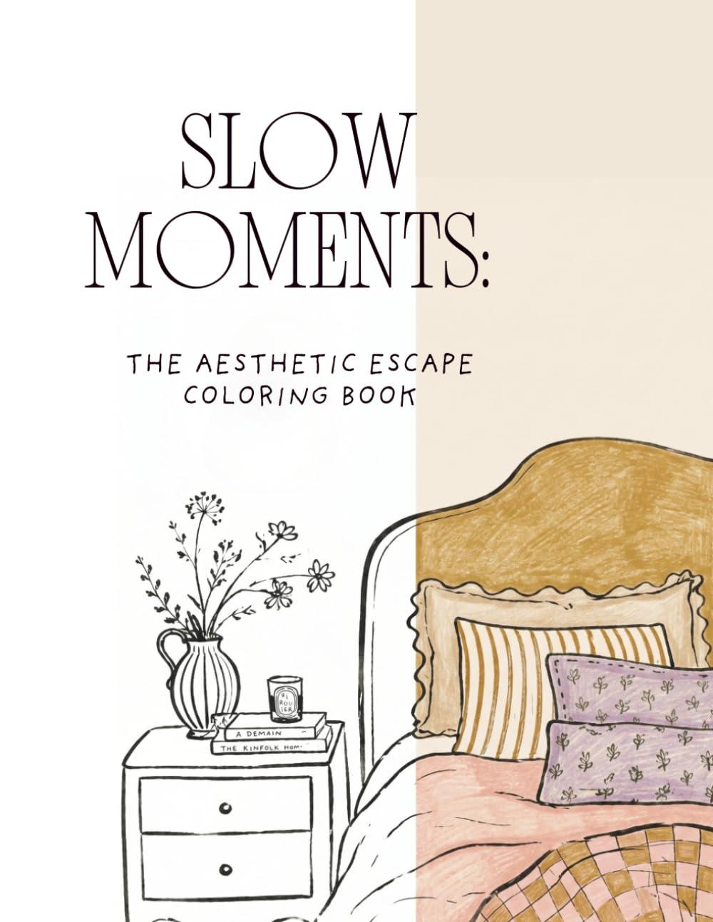 Cozy Spaces & Slow Moments: A Minimalist Coloring Book for Adults: 20 Aesthetic Line Art Pages of Coffee Shops, Bookstores, and Coastal Scenes for Stress Relief