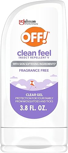 OFF! Clean Feel - Gel transparente repelente de insectos con 20% de picaridina, protección sin DEET contra mosquitos y garrapatas, control de plagas