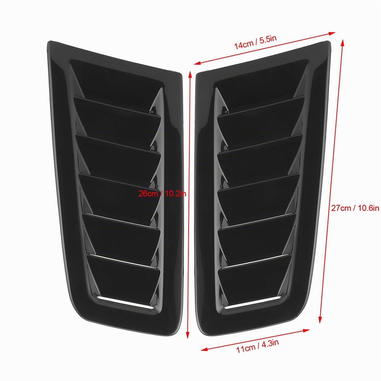 KIMISS 2 Pezzi Flusso D'aria Prese D'aria per Cofano Copertura Presa Flusso D'Aria Auto Prese d'aria per Cofano Universale Parti Esterne Auto Cofano Motore per Focus RS MK2 Style(Nero Brillante)