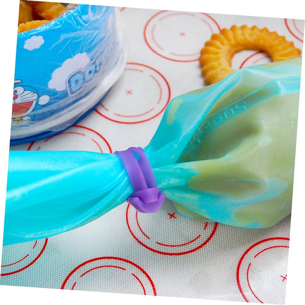 LIFKOME 144 Piezas Manga pastelera Accesorios reposteria Lazos de Silicona para Bolsas de Hielo decoración de Pastel Sellado de Bolsas de Hielo sellados Crema Mangas pasteleras Decorar