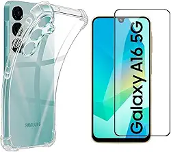 Kit Capa Capinha Para Samsung Galaxy A16 5G 4G Case Air Anti Impacto Transparente + Pel�cula De Vidro Temperado 3D