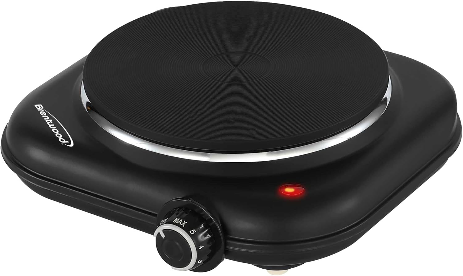 Placa de cocción eléctrica de un puesto con control de temperatura, 1100W, negro