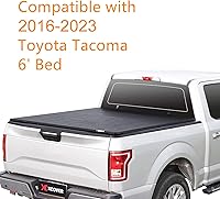 Vista 2 de XCOVER - Funda suave enrollable para cama, cubierta Tonneau compatible con Tacoma 2016-2023 con cama de 6 pies